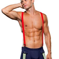 Envy Sexy Fireman Trunks and Suspenders Set