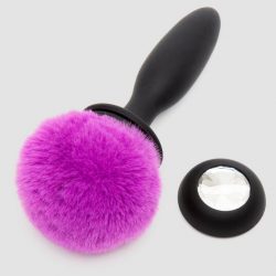 Happy Rabbit Small Rechargeable Vibrating Bunny Tail Butt Plug 4 Inch