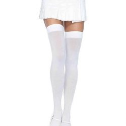 Leg Avenue White Over-the-Knee Opaque Thigh-Highs