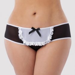 Lovehoney Fantasy Plus Size Crotchless Ruffle Back French Maid Panties