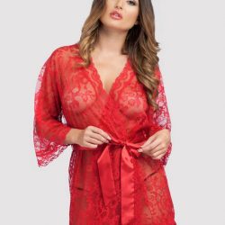 Lovehoney Flaunt Me Red Lace Robe