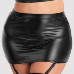 Lovehoney Plus Size Fierce Wet Look Garter Skirt