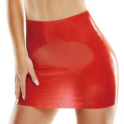 Premium Latex Red Mini Skirt